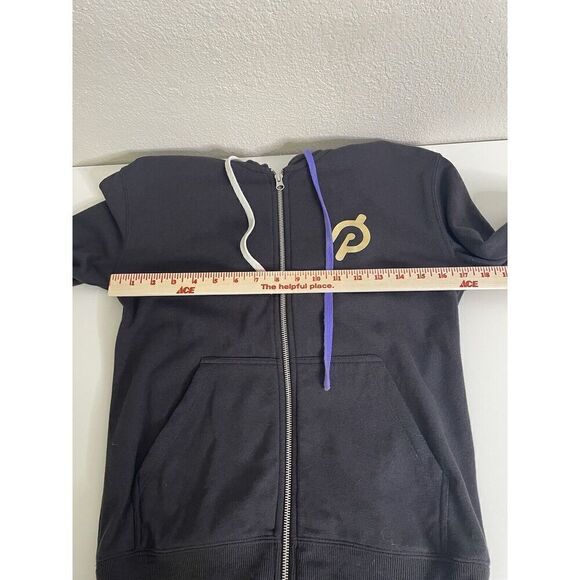 Peloton Spiritual Gangster Size S Zip Up Hoodie Sweatshirt Black Rainbow Ombre - Picture 8 of 11